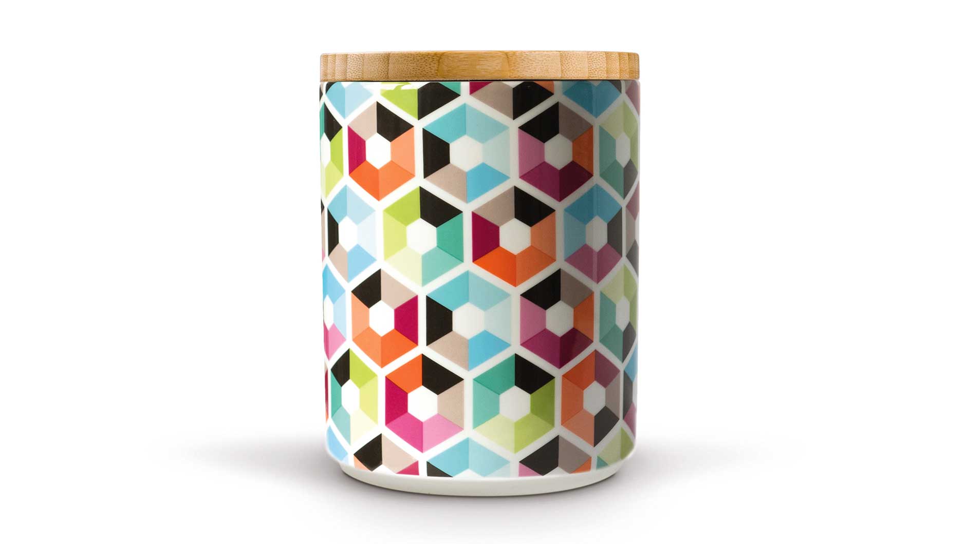 Porcelain Canister With Wooden Lid "Hexagon", KITCHENWARE, REMEMBER®, - Fabrica
