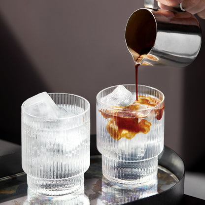 GLASSES-RIPPLE GLASSES-SET OF 4-CLEAR