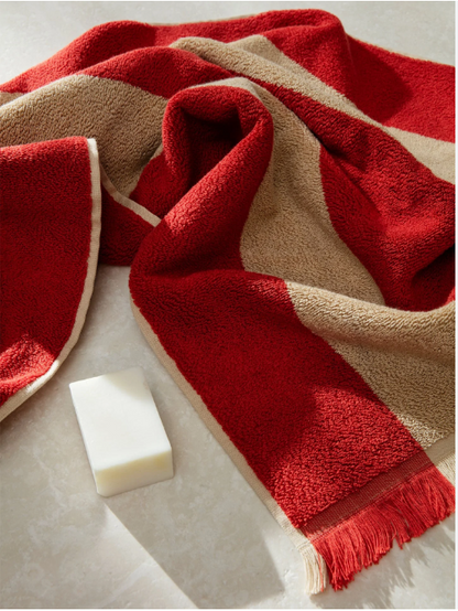 TOWEL-ALEE BATH-LIGHT CAMEL/RED