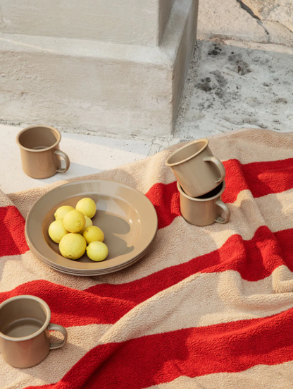 TOWEL-ALEE BATH-LIGHT CAMEL/RED