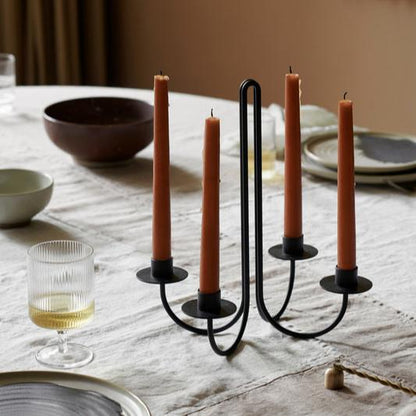CANDLE HOLDER-SWAY CANDELABRA-BLACK