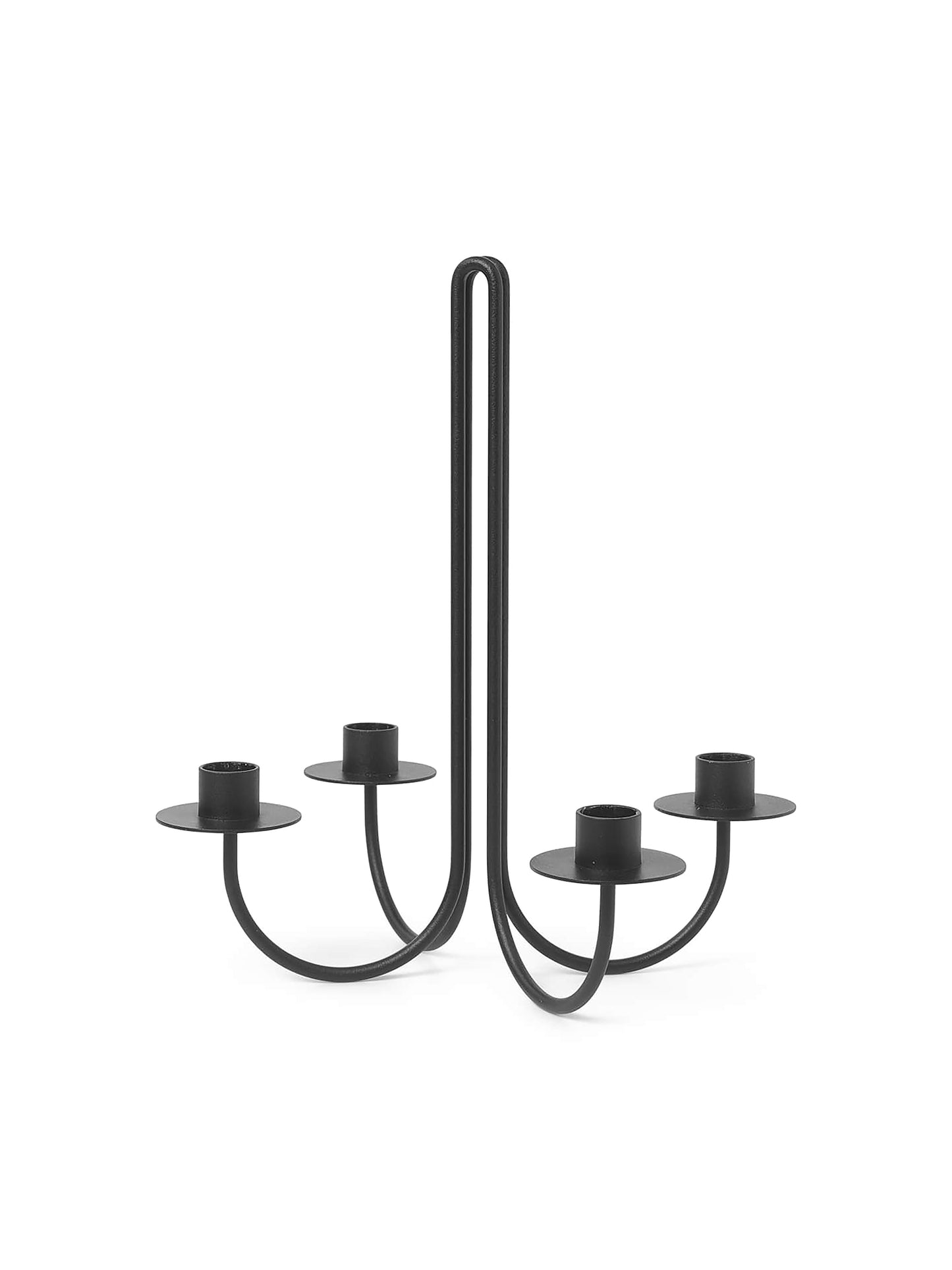 CANDLE HOLDER-SWAY CANDELABRA-BLACK