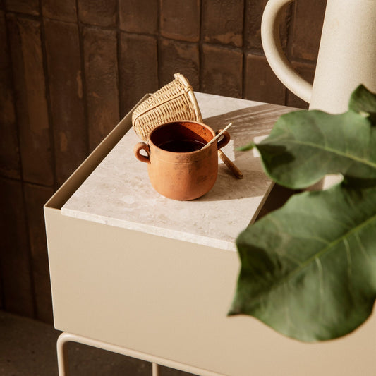 TRAY FOR PLANT BOX-MARBLE-BEIGE
