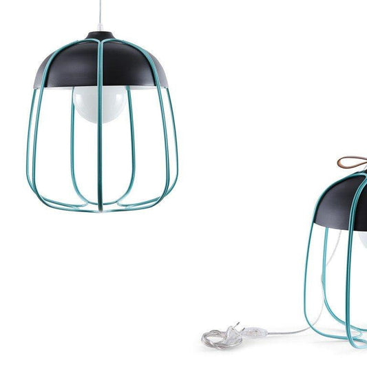 Tull Lamp Pendant In Anthracite & Turquoise, LIGHTING, INCIPIT, - Fabrica