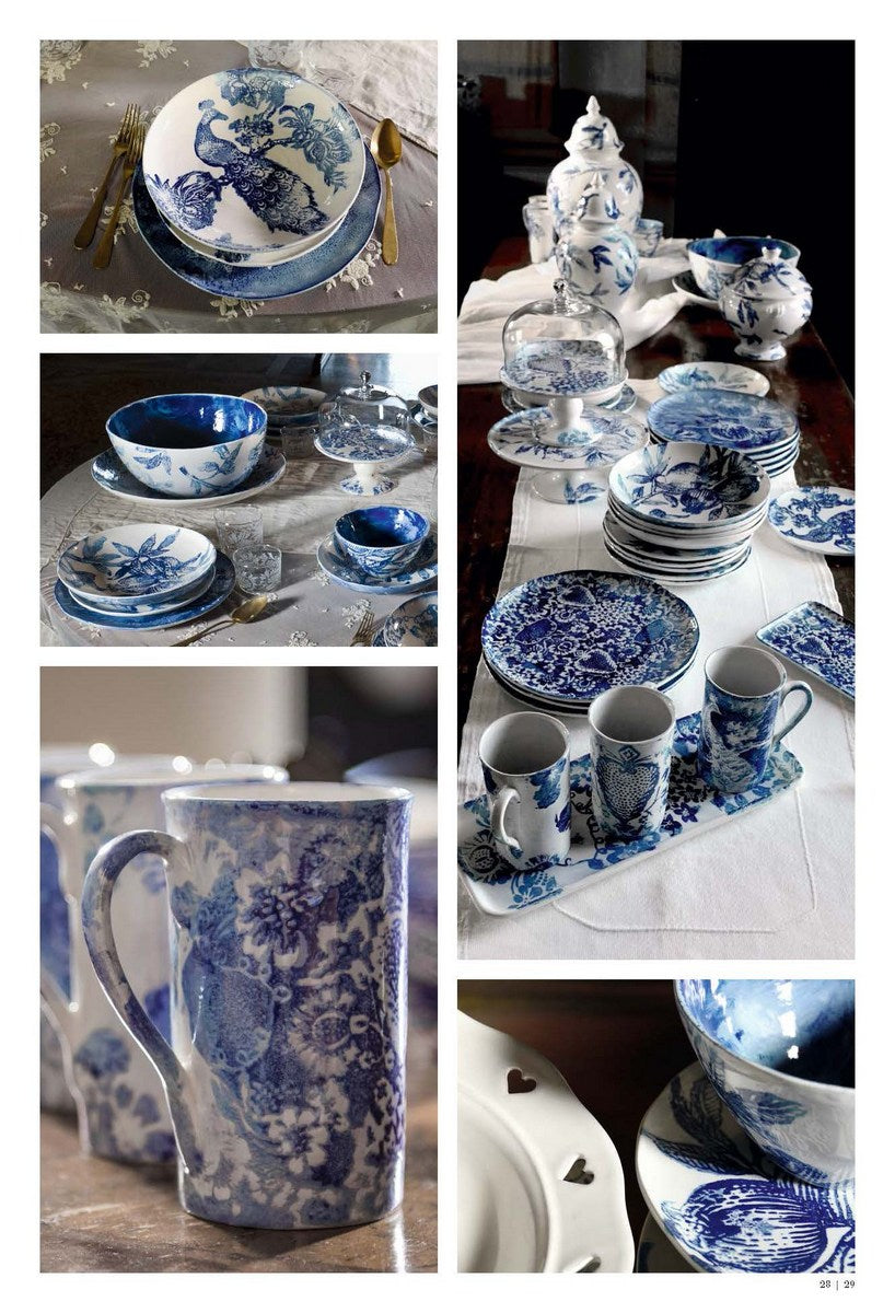 Zaffiro Large Vase Pomegranate - White/Blue, HOME DECOR, VIRGINIA CASA, - Fabrica