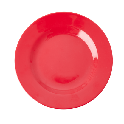 PLATE - MELAMINE ROUND SIDE PLATE IN RED KISS