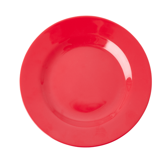 MELAMINE ROUND SIDE PLATE IN RED KISS