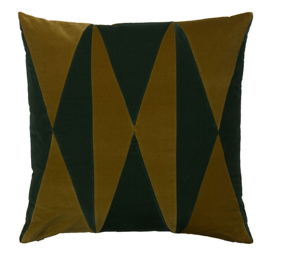 CUSHION-ANNELI VELVET-PEACOCK/CARAMEL