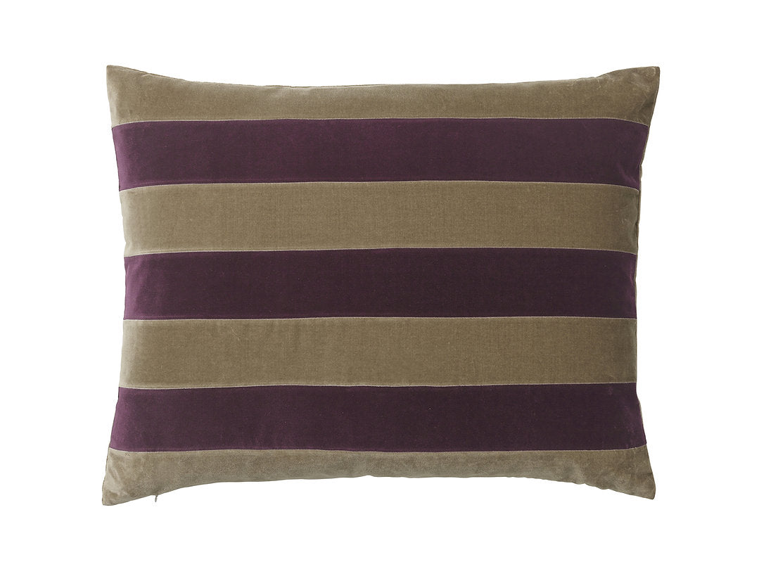 CUSHION-ZARAH 50X70CM VELVET-AUBERGINE/TAUPE