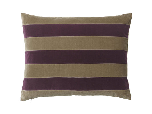 CUSHION-ZARAH 50X70CM VELVET-AUBERGINE/TAUPE