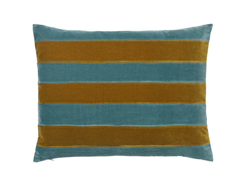 CUSHION-ZARAH 50X70CM VELVET-CARAMEL/PALE BLUE