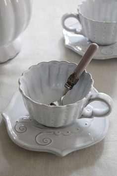 Italica Tea Cup & Saucer - White, KITCHENWARE, VIRGINIA CASA, - Fabrica