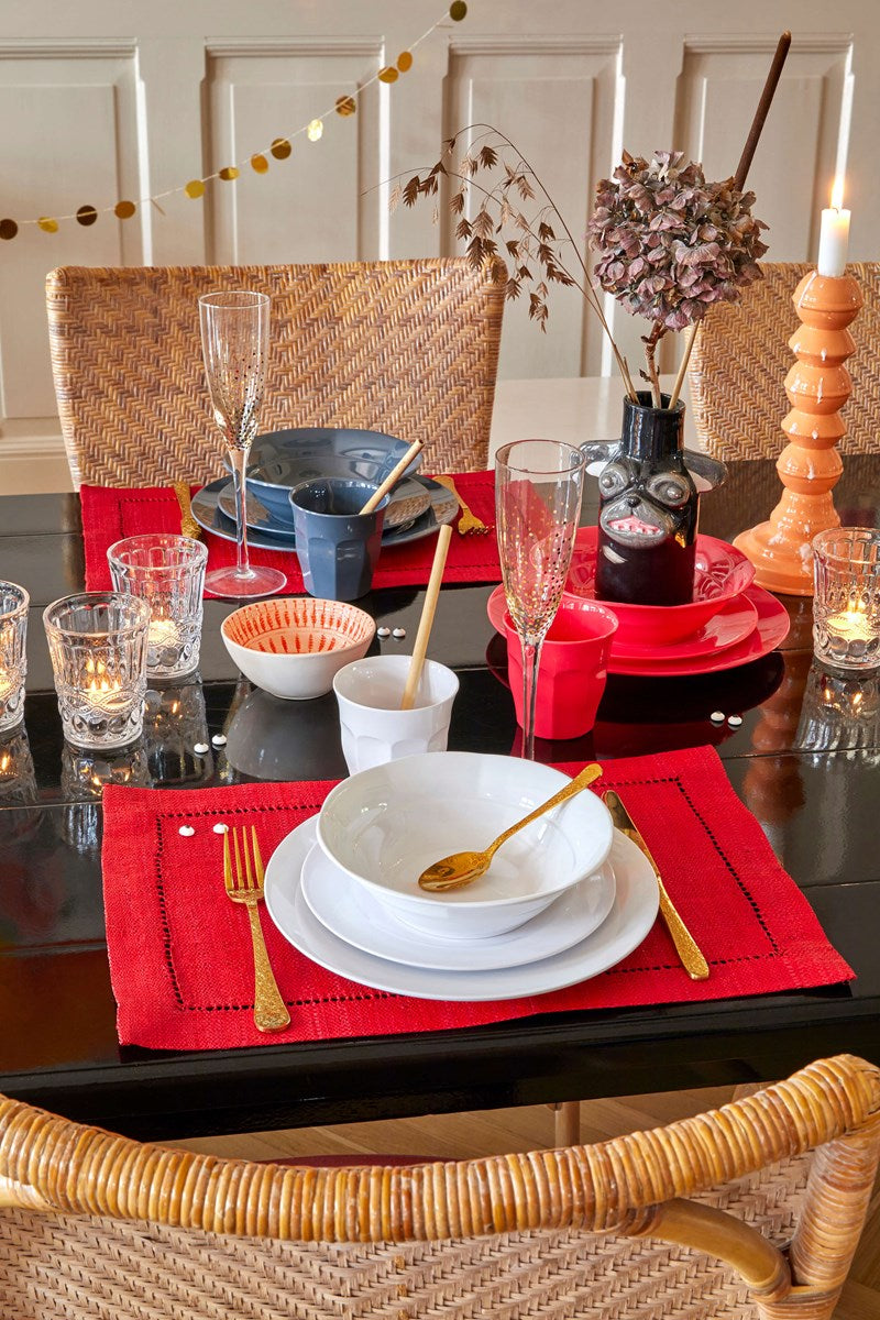 PLATE-MELAMINE ROUND DINNER PLATE-RED KISS