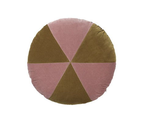 CUSHION-CAKE DIAM. 45 VELVET-OLD ROSE/WILLOW