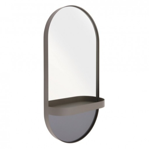 WALL MIRROR WITH TRAY TAUPE