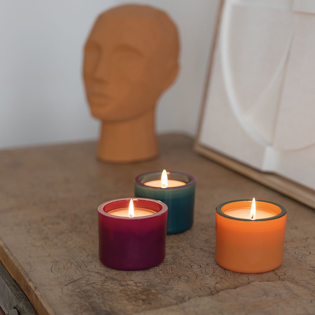 CANDLE HOLDERS-GLASS LIGHTS N.1-SET OF 3