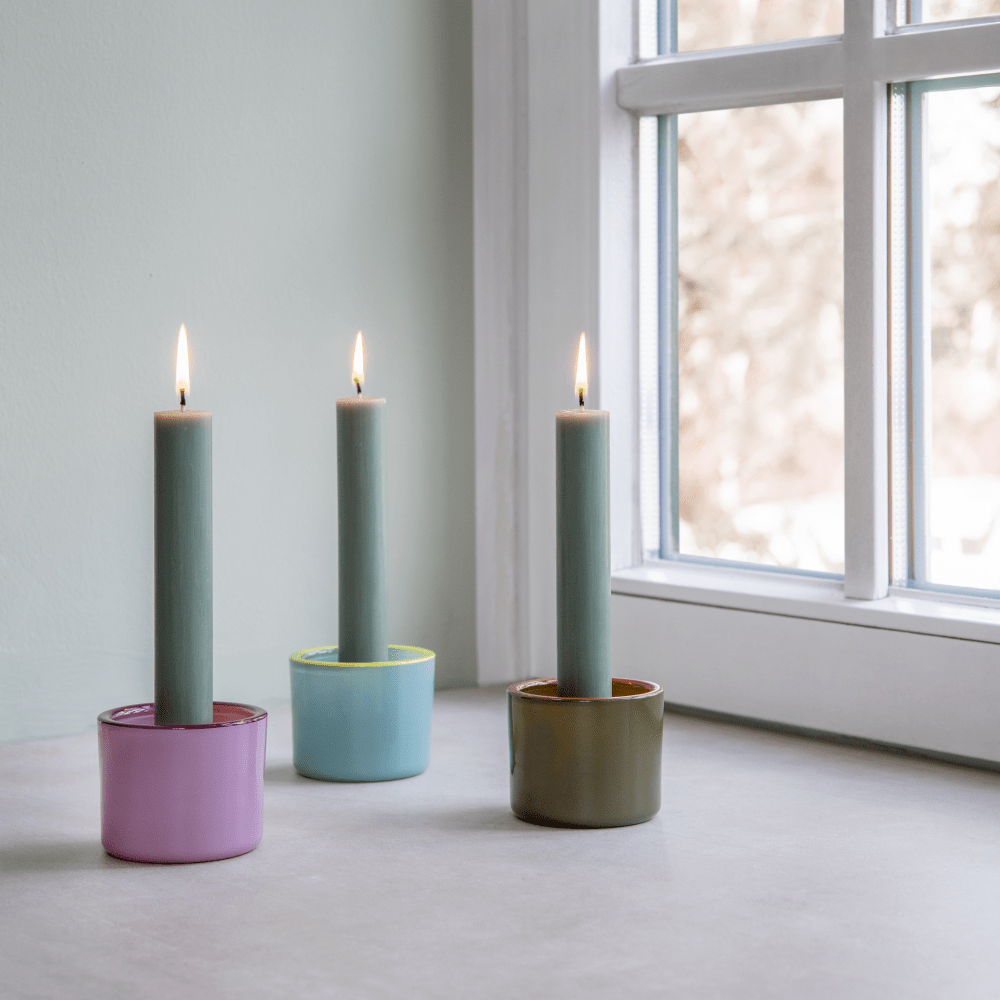 CANDLE HOLDERS-GLASS LIGHTS N.3-SET OF 3