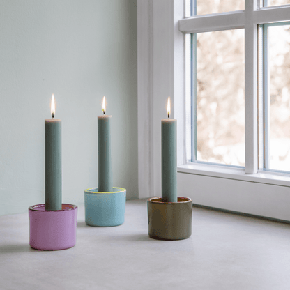 CANDLE HOLDERS-GLASS LIGHTS N.3-SET OF 3