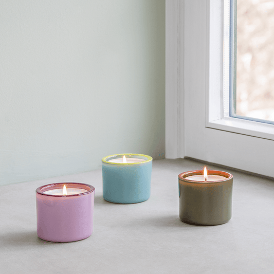 CANDLE HOLDERS-GLASS LIGHTS N.3-SET OF 3