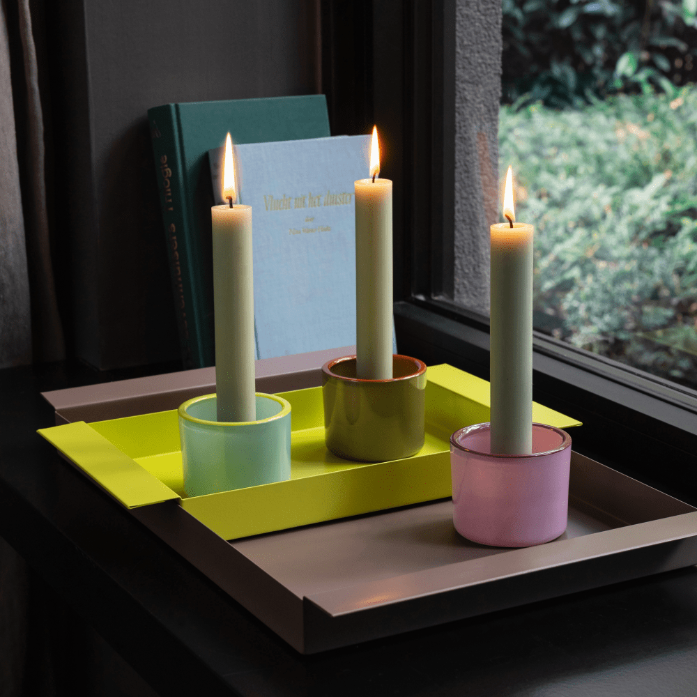 CANDLE HOLDERS-GLASS LIGHTS N.3-SET OF 3