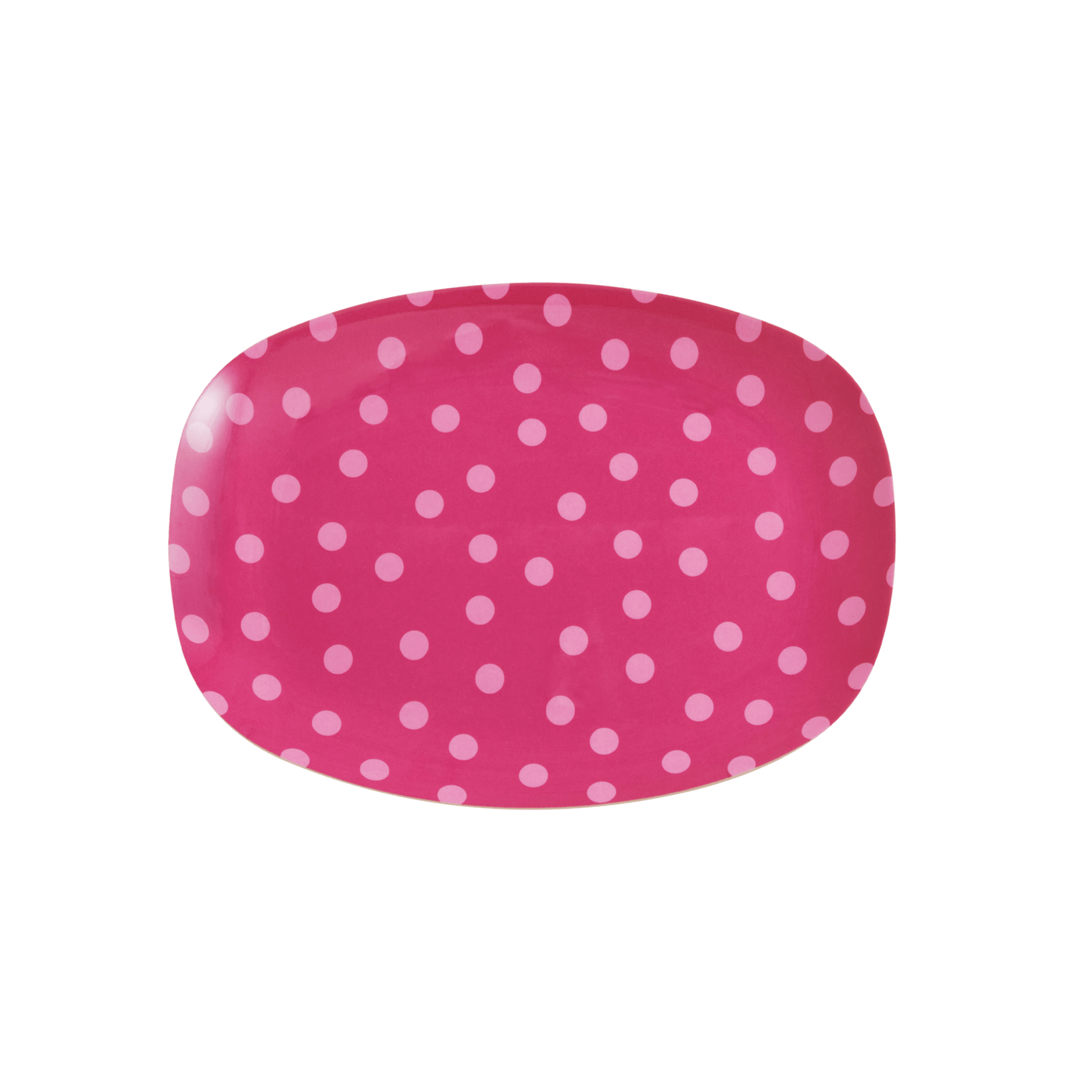 MELAMINE RECTANGULAR PLATE WITH SOFT PINK DOT PRINT-SMALL