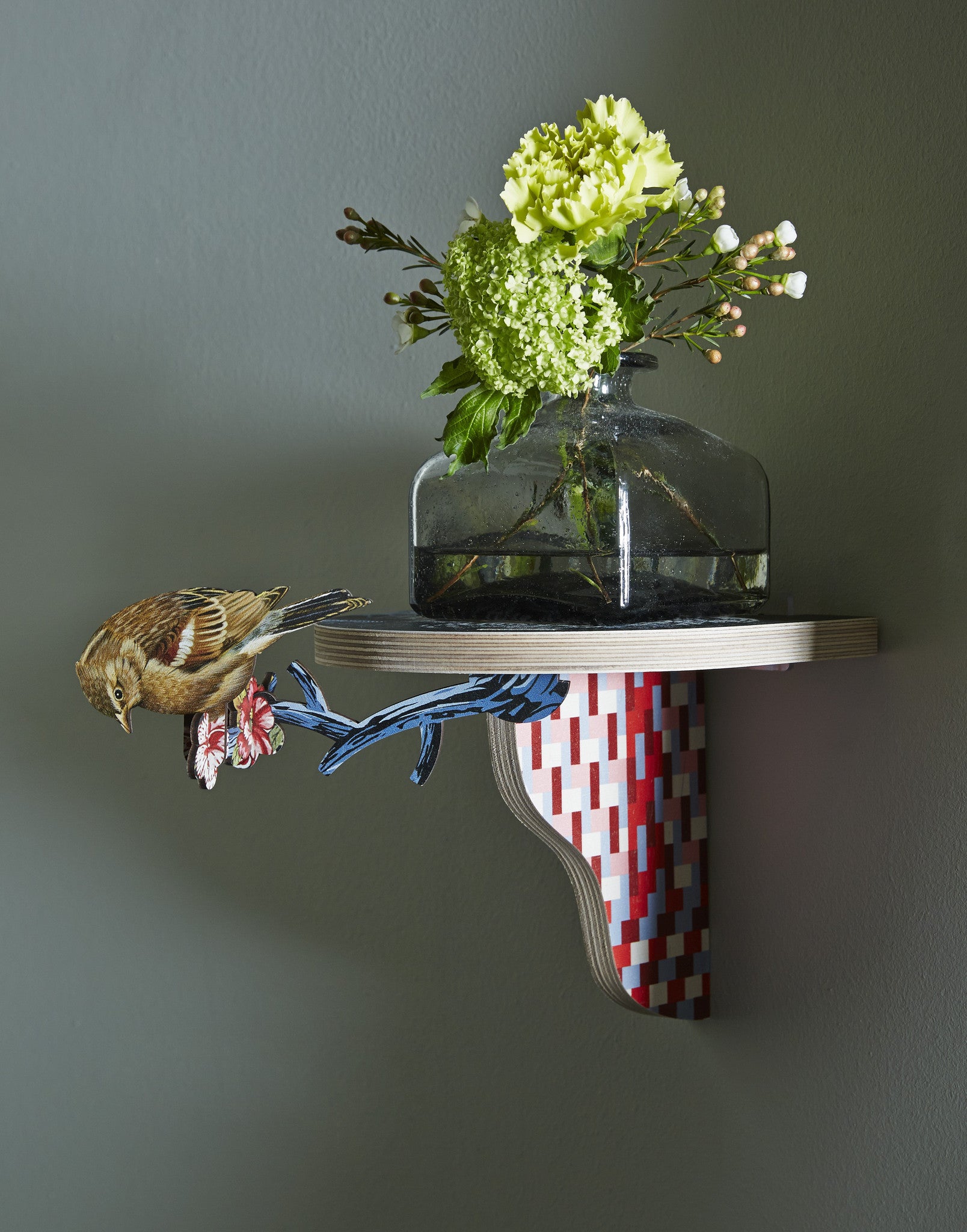 Wooden Shelf Small W/Bird - Commander in Chief, HOME DECOR, MIHO UNEXPECTED, - Fabrica