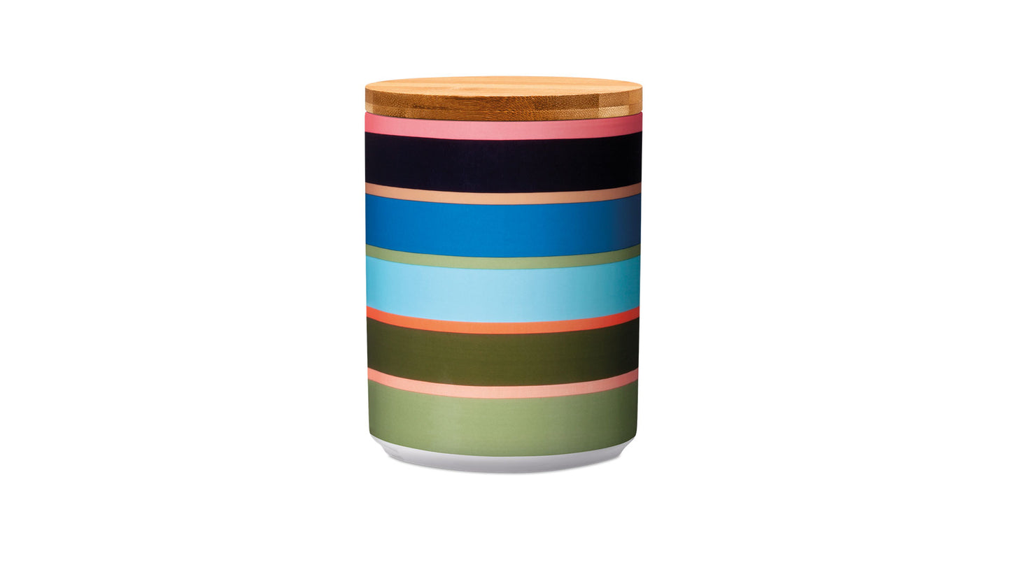 PORCELAIN CANISTER WITH WOODEN LID COSTA