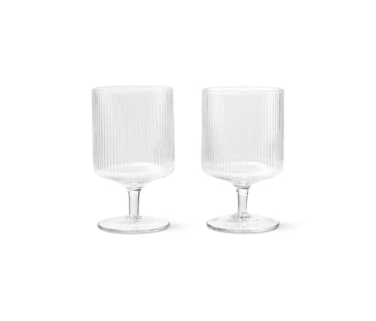 RIPPLE WINE GLASSES-SET OF 2-CLEAR