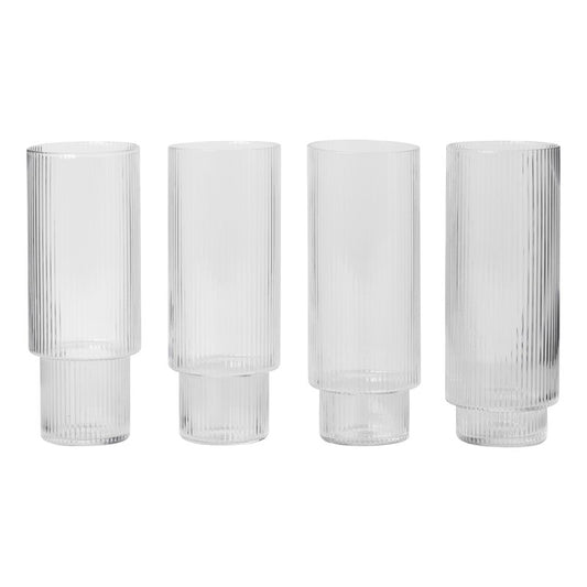 Ripple long drink glasses (set of 4), KITCHENWARE, FERM, - Fabrica