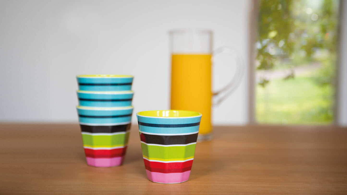 Melamine Cups "Stripy" (set of 4), KITCHENWARE, REMEMBER®, - Fabrica